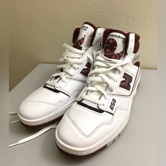 🎄🧚‍♀️ NWT New Balance 650 White High-Tops men’s activities shoes genuine leath. - Picture 8 of 8